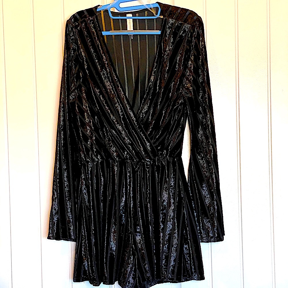 Like New!  Sophisticated Velvet Bell Sleeve Romper